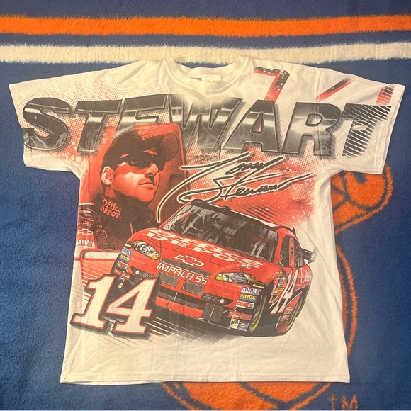 VINTAGE TONY STEWART AOP GRAPHIC T SHIRT - Picture 1 of 7